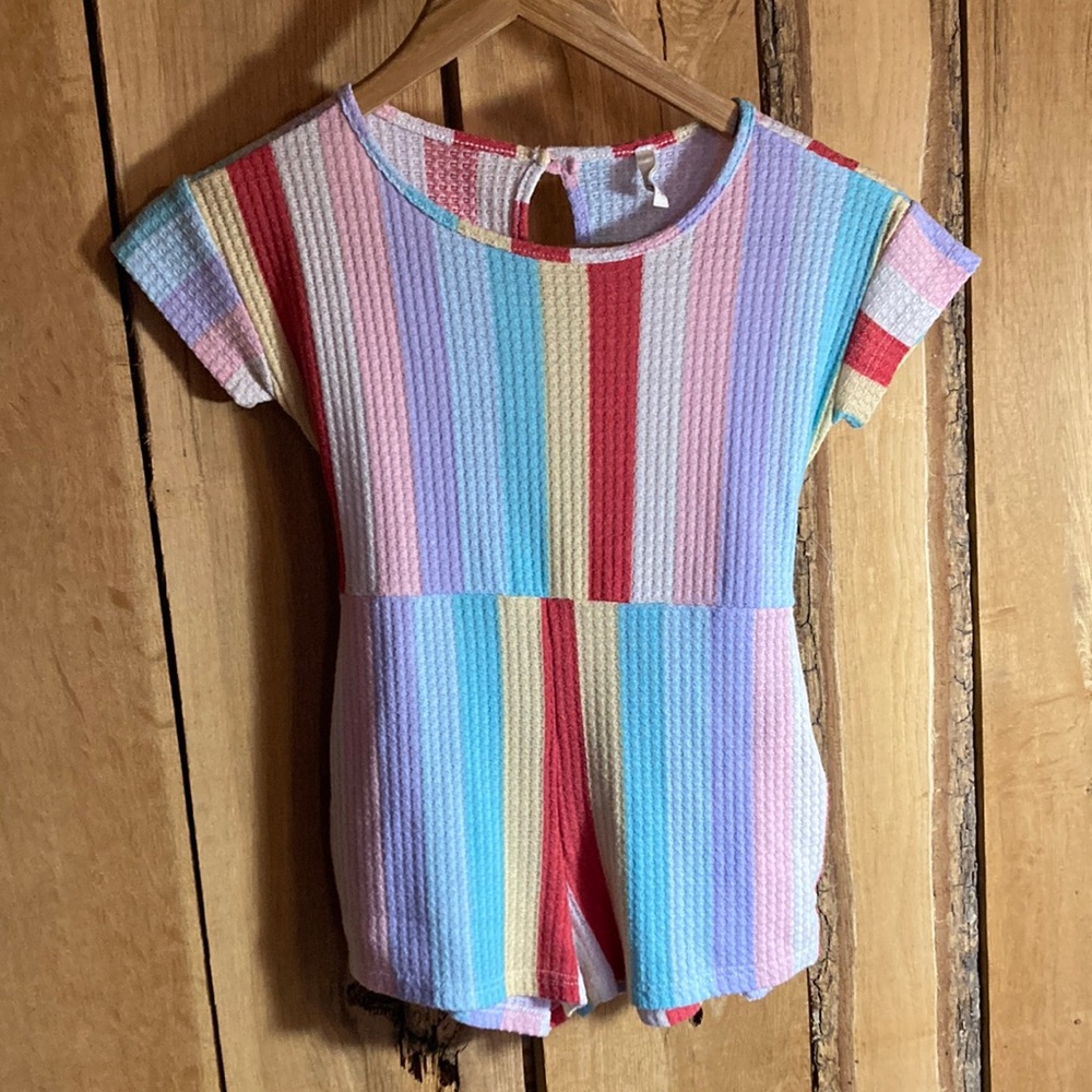 GtoG Kids Girls Multi Striped Romper Size XSmall